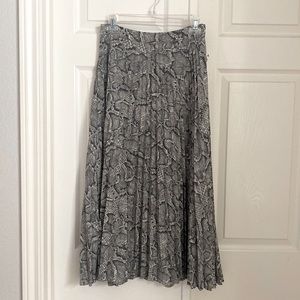 Snake print midi skirt
